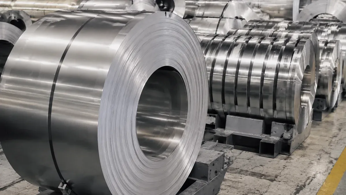 Illustrative stainless steel coils and precision strip coils